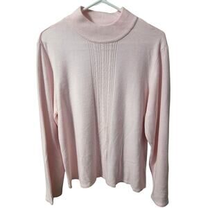 Karen Scott Light Pink High Neck 100% Acrylic Sweater - XL